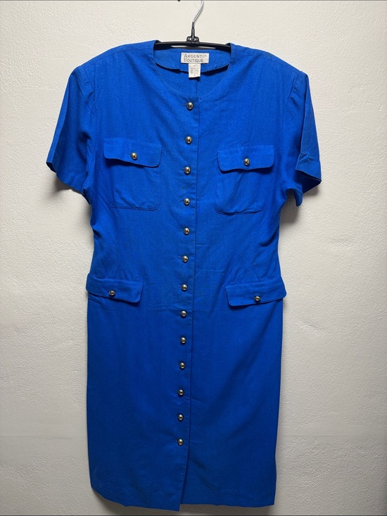 Argenti Dresses & Skirts - Argent Boutique Cobalt Blue Button-Front Midi Dress